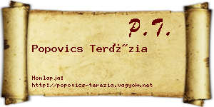 Popovics Terézia névjegykártya